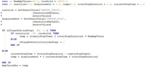 reaction displacement if else end if